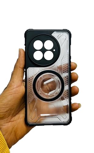Image of RM Protective Case for OnePlus13 5G with Wireless Charging Support, Clear Back Cover with Black Bumper, Shockproof Design