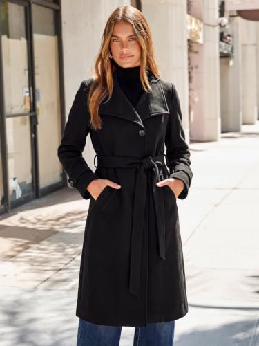 Simplee Women's Winter Stand Collar Single Breasted Belted Long Peacoat - image 2