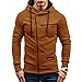 Price comparison product image UJUNAORTOP Men's Autumn Casual Solid Long Sleeve Hoodie Sweatshirt Top Outwear(Khaki,UK XL/CN XXL)