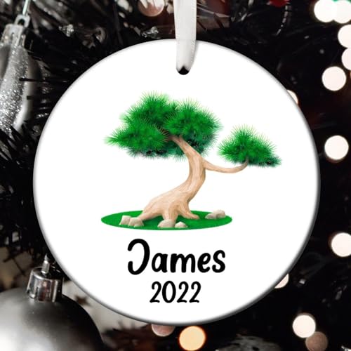 Personalized Bonsai Christmas Ornament &ndash; Custom Santa Tree Decor for Bonsai Lovers