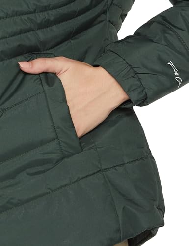 Image of Qube By Fort Collins Women's Medium-Length Bomber Jacket with Detachable Hood Stylish Winterwear for All-Day Comfort |Material: Nylon