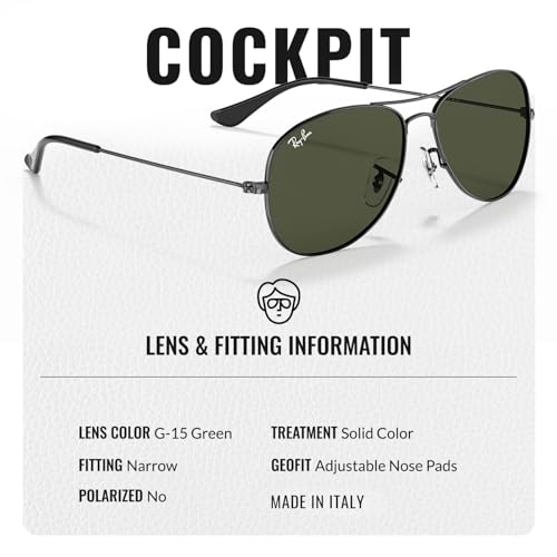 Ray-Ban RB3362 COCKPIT Pilot Shaped Sunglasses for Men & Women with Official RAYBAN Eyewear Kit4