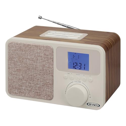 Jensen JCR-315 JCR-315 Digital AM/FM Dual-Alarm Clock Radio with Wood Cabinet
