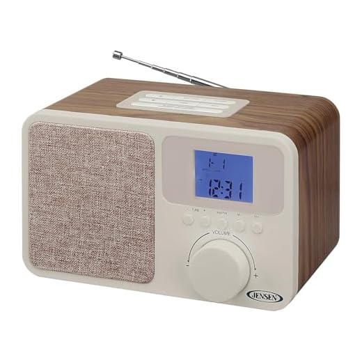 Jensen JCR 315 JCR 315 Digital AM/FM Dual Alarm Clock Radio with Wood Cabinet