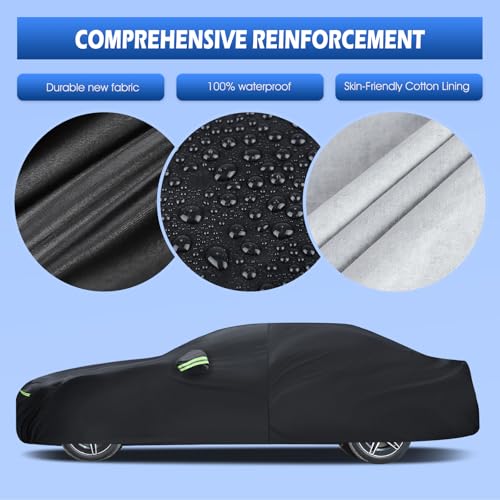 Car Cover Custom Fit for 2008-2026 Mercedes Benz C-Class C300 C350 C400 C450, Migaven Waterproof Full Exterior Cover Sun Rain Protection with Door Zipper and Cotton Lining by Migaven - Image 3