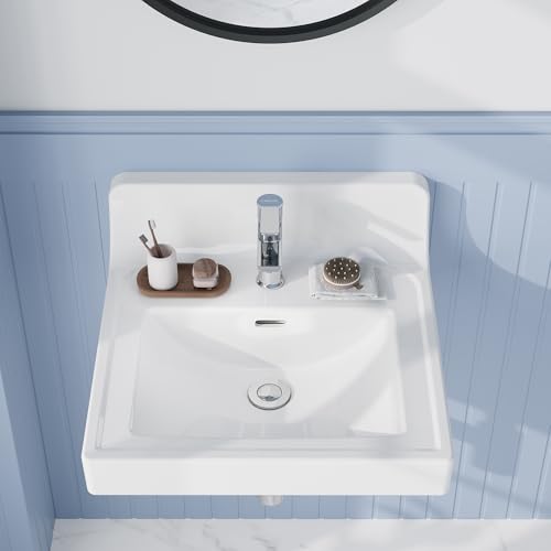 GarveeTech Bathroom Vanity Top 19x20 Inch with Ceramic Undermount Sink & Backsplash,Drop in Bathroom Sinks with Overflow,Single Hole by GarveeTech - Used condition - US$63.75