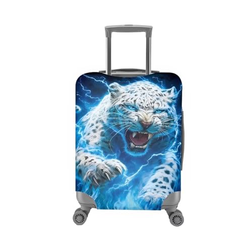 Image of Mumeson Leopard Travel Luggage Cover, Suitcase Protect Stretch Baggage Case Protective Washable Fit 18-32 Inch Luggages