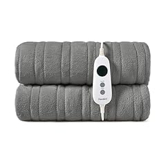 Dreamaker Double-Sided Coral Fleece Electric Heated Throw Blanket 200x180cm Heating Rug Plush Snuggle Overheat Protection A…