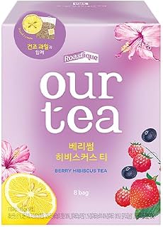 ROASTIQUE Lemon Earlgrey Black Tea with Real Dried Fruit – Premium Orgainc Tea Sweet Fruit Blend Hot or Iced Tea Eco-friendly PLA bags, 8 Tea Bags (Berry Hibiscus)