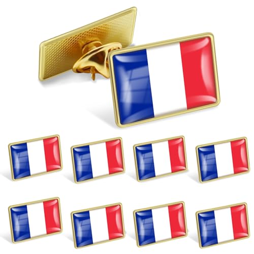12/Pack Official FR France Flag Pins Bulk - Metal French
