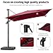 Hoteel 10ft Patio Umbrella Heavy Duty Aluminum Windproof & Shade Provision Outdoor Cantilever Square Offset Large Umbrella Height Adjustable with 360°Rotation for Patio Pool Deck Gazebo, Wine Red