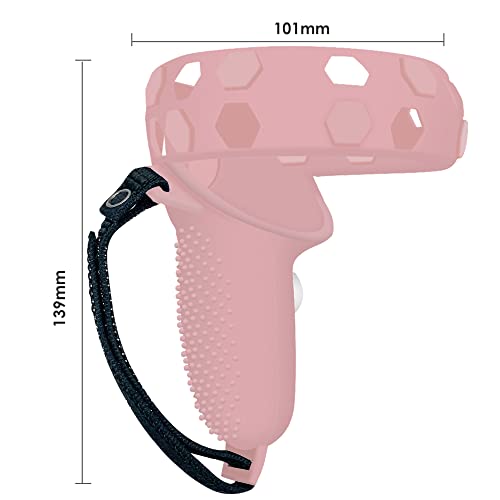 Jymegovr For Oculus Quest 2 Controller Silicone Cover, Protective Accessories For Meta Vr Grips With 2 Silicone Button Covers, Multi Colors Soft Grips Skin (Pink For Grips) #TOP6
