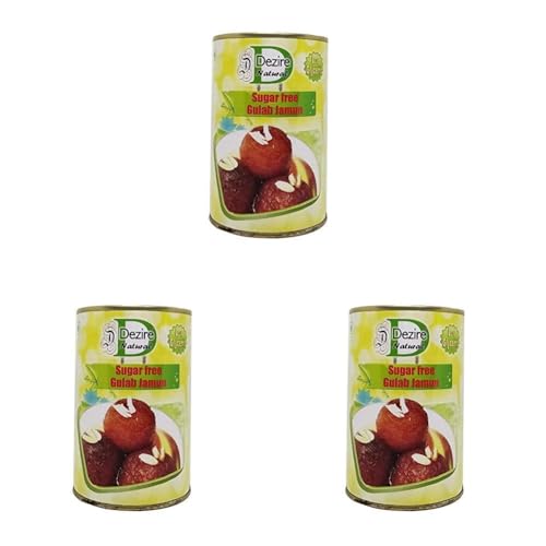 Image of Dezire Natural Sugar-Free Gulab Jamun | Low GI Diabetic-Friendly Indian Sweet | Traditional Festive Dessert | 500g (Pack of 3)