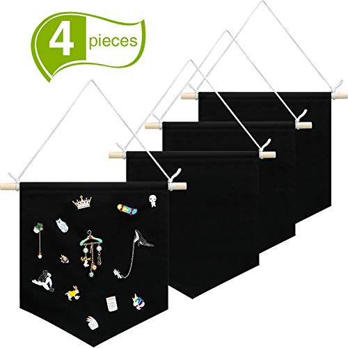 4 Pieces Wall Display Banners Blank Wall Canvas Banner Enamel Pin Banners