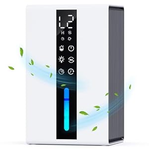 deshumidificador eléctrico de 1800 ml, con apagado automático y descongelación, portátil, ultrasilencioso, con temporizador de 6 a 48 horas, luz nocturna de colores, para apartamento, sótano