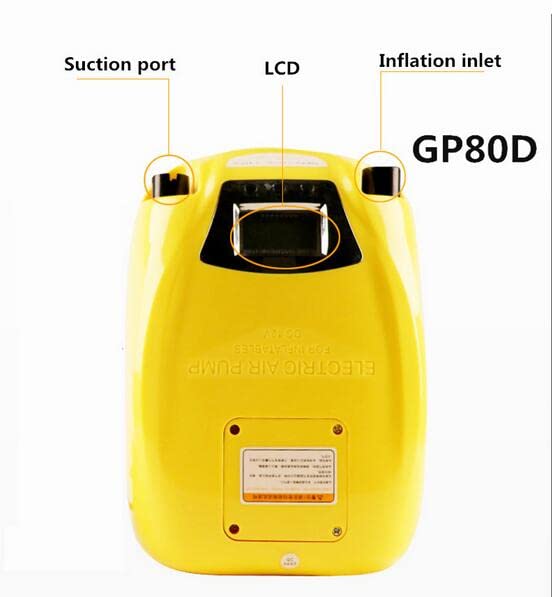 Jieotwice Boat Air Pump LCD Rubber Boat High Pressure Electric Air Pump 80KPA Air Compressor Inflatable Boat Fishing 12V DC GP80D