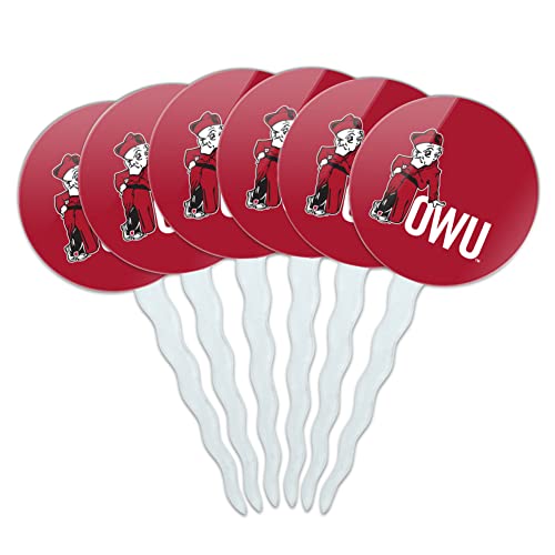 Ohio Wesleyan University Primary Logo Cupcake Picks Toppers Decoration Set