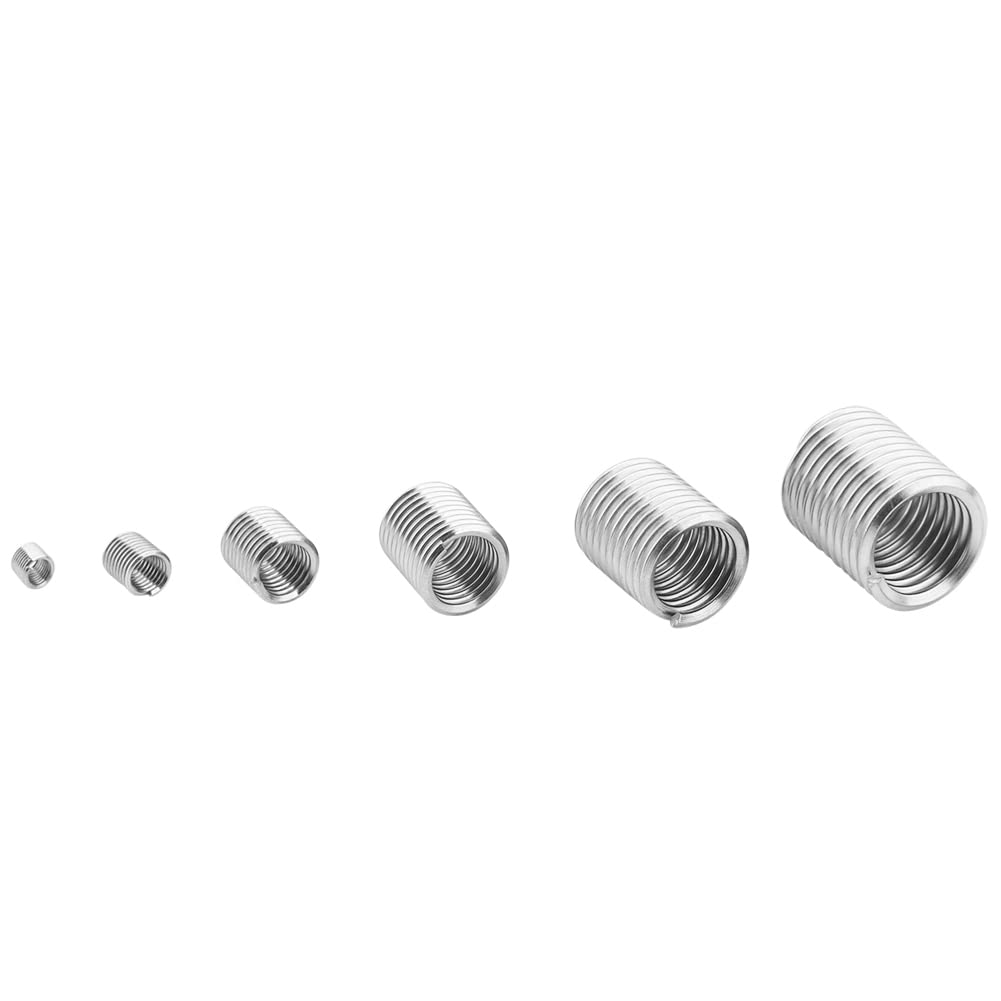 Wire Insert Thread, 60pcs Stainless Steel Wire Thread Inserts Thread Repair Sleeve Kit Sheath Coiled Wire Helicoil Type Screw Repair Insert Assortment Kit with Case, Metric M3 M4 M5 M6 M8 M10 M12