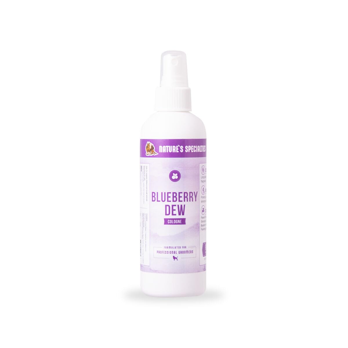 Nature's Specialties Blueberry Dew Dog Cologne - Sweet Scented Fragrance Spray for Dogs - Dog Spray for Smelly Dogs - Dog Perfume Spray - Long-Lasting Scent - Ideal for Between Washes, 237ml