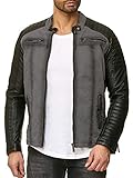 Redbridge Herren Biker Kunst- Lederjacke R-41451W Grau