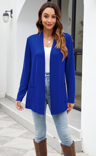 Image of Newchoice Womens Lightweight Long Sleeve Cardigans with Pockets Summer Casual Open Front Sweater Cardigan Duster