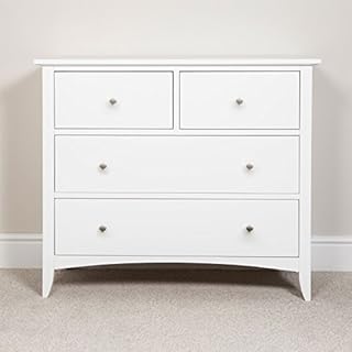 Edward Hopper chest of drawers. Large white chest of drawers with deep drawers. 2 over 2 chest, metal runners. FULLY ASSEMBLED
