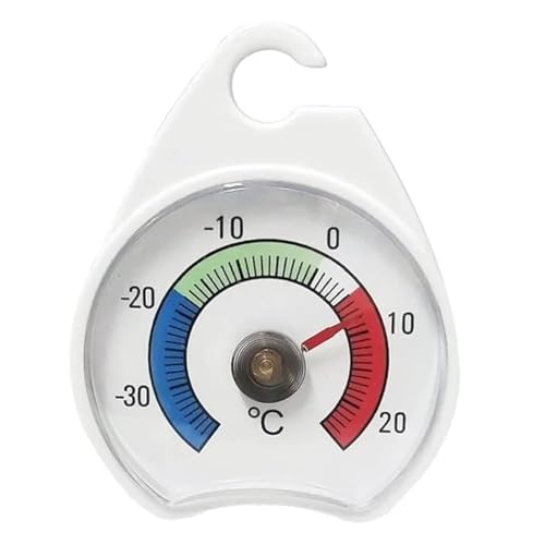 Fridge Thermometer UK – 52mm Dial Freezer Thermometer with Colour-Coded Zones – Analog Refrigerator Temperature Gauge for Accurate Monitoring in Kitchens, Restaurants, Bars & Cafes