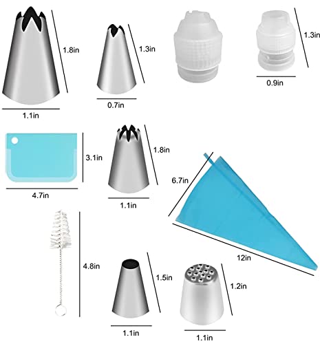 Piping Bag And Tips Set, Cake Piping Set For Baking With Reusable Piping Bags And Tips, Standard Converters, Silicone Rings, Decorating Supplies For Deviled Egg, Cake, Cupcake And Cookie Icing #TOP2