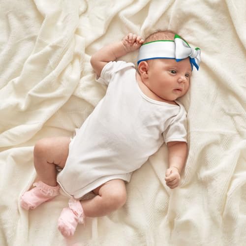 Soft Polyester Sierra Leone flag Baby Bow Headband Gentle, Stretchy, Stylish Hairband for Infants 0 to 6 months4