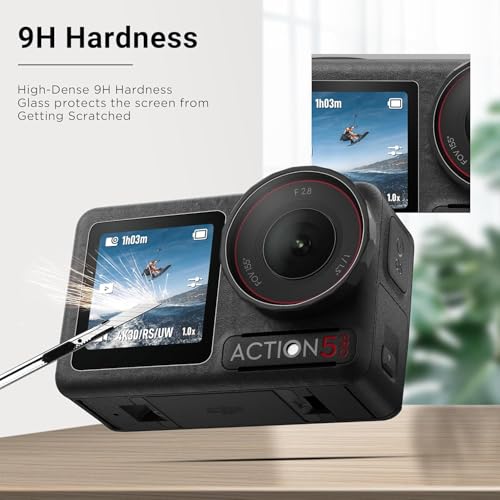 Image of VERTUS Premium Tempered Glass Screen Protector for DJI Osmo Action 5 Pro Action Camera || Anti Scratch || Edge to Edge Protection || 9H Hardness Ultra HD (3 P'cs Set)