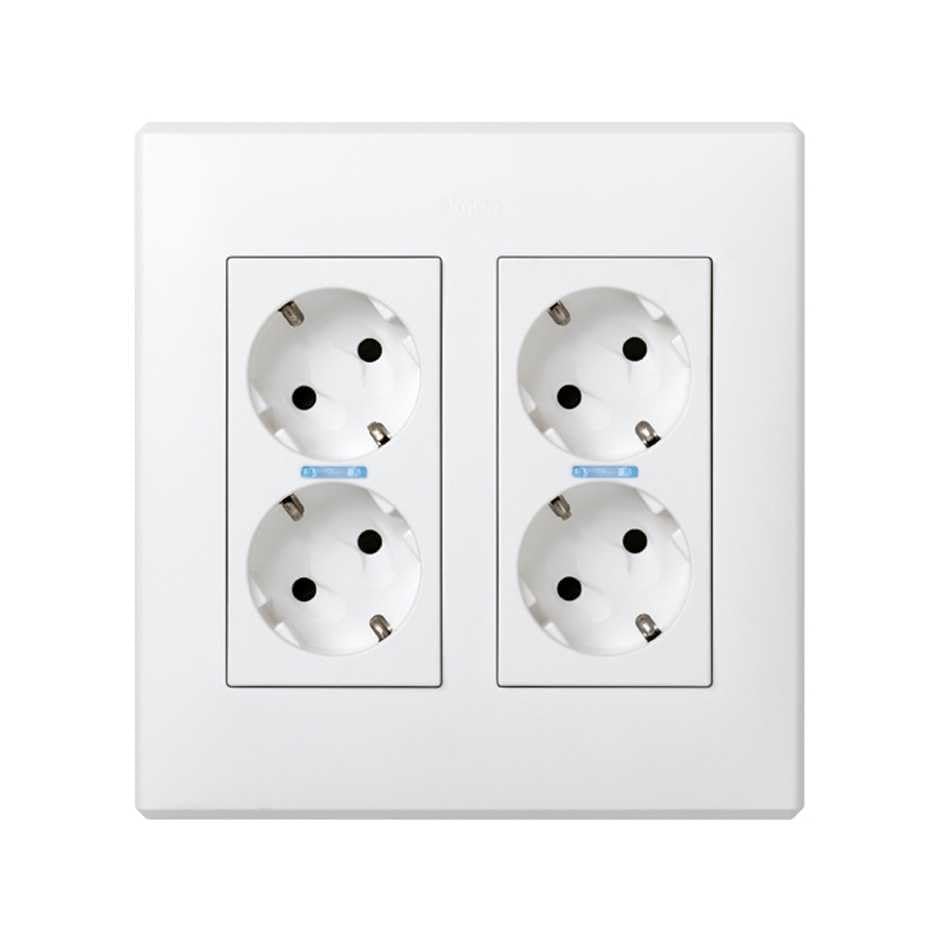 Kit électrique 2 modules blanc avec boîtier mural discret