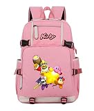WANHONGYUE Kirby Juego Mochila Escolar Estudiante Bolso de Escuela Backpack Mochila para Portátil Rosa-2