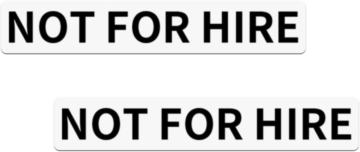 Not for Hire Magnets for Trucks & Vans - 2 Pack Heavy Duty Magnetic Signs - 3.5 x 21 Inch Magnetic Stickers for Commercial Vehicles, Trucks, Trailers - Meets US DOT Display Guidelines