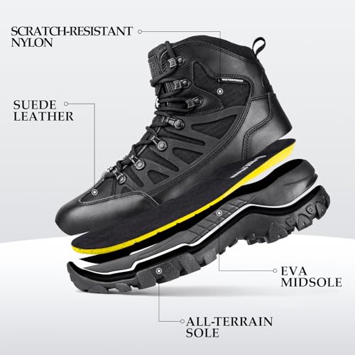 Image of FREE SOLDIER Men's Waterproof Tactical Hiking Boots Military Work Boots Combat Boots