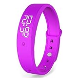 Xyamzhnn 0.96inch écran Couleur de température Intelligent Montre IPX57 étanche, Support Automatique de la température Mesure/Vibrer réveil/minuterie (Color : Purple)