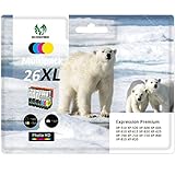 26XL Tintenpatrone Kompatibel als Ersatz für Epson 26 XL Multipack für Expression Premium XP-520 XP-510 XP-620 XP-600 XP-605 XP-610 XP-615 XP-625 XP-700 XP-710 Drucker (7er-Pack)