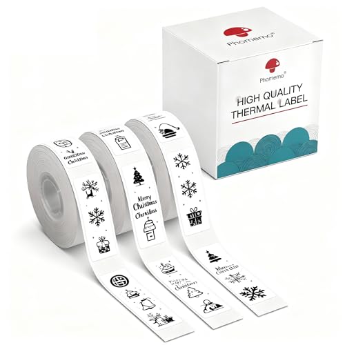 Phomemo D30 D30D Etiquetas Adhesivas 14 mm X 40 mm, 3 Rollos, Blanco