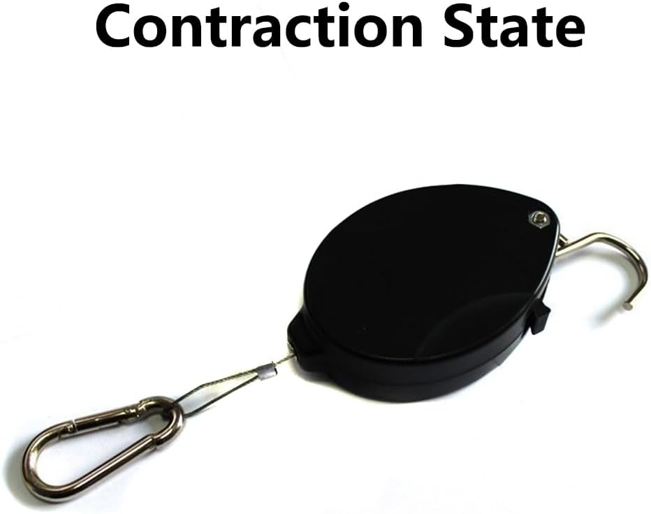 SEIWEI 4 Pack Plant Hook Pulley 1.6M Retractable Metal Rope Plant Hanger Plant Hanging for Garden Baskets Pots Flowers Birdcage Black