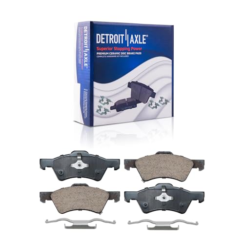 Image of Detroit Axle - Brake Pads for 2001-2007 Dodge Grand Caravan Chrysler Town & Country Voyager, Front and Rear Ceramic Brake Pads w /Hardware 2002 2003 2004 2005 2006 Replacement