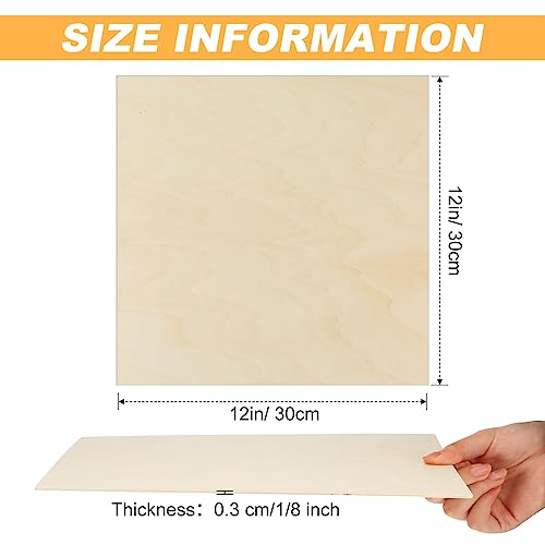Kigley 60 Pack Basswood Sheets 12\"x12\"x1/8\", 3mm Thick Unfinished Square Wood Board for Crafts, DIY Architectural Models Making, Painting, Mini House Cut Out - Thumbnail 2