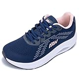 IIV Wide Toe Box Shoes for Women | Arch Support Walking Tennis Sneakers | Orthotic Shoes for Bunions, Plantar Fasciitis, Flat Feet NavyPink US 8