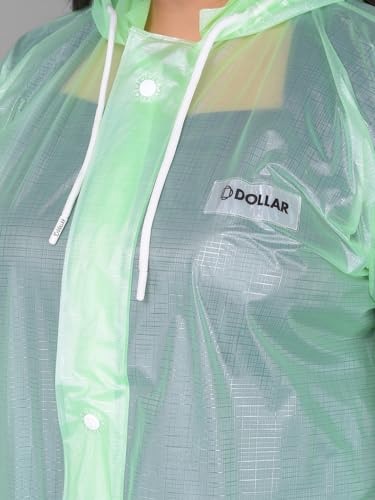Image of Dollar Rainguard Women's PVC Full Sleeve Solid Raincoat with Adjustable Hood and Pocket