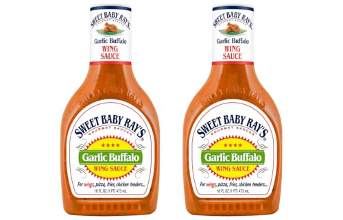 Sweet Baby Ray’s Garlic Buffalo Wing Sauce, 16 Fl Oz (Pack of 2)