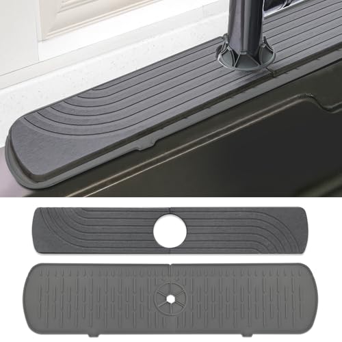 Faucet Mat Set- Diatomite Fast Drying Stone Sink Tray with silicone pad, Fast Drying, Super Absorbent, Prevents Moisture Buildup - for Kitchen Sink Bathroom Faucet Counter