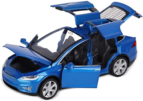 Image of Alloy Car Model Diecasts Metal Toy with Sound /Light /Pull-Back Off-Road Vehicles Car Model Collection Kids Toys Gift Multicolor Pack of 1 (Tesla Blue)