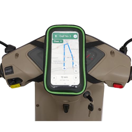 Image of Scooter Mobile Phone Holder Bag with Touch Screen Window, Compatible with Honda Activa, Black