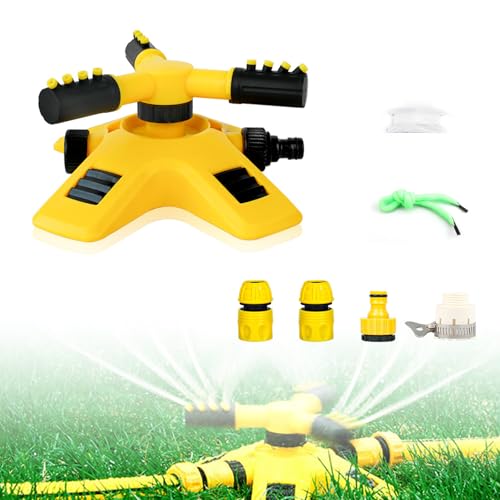 KINHARD Matériel D'arrosage pour Jardin, Rotation 360° Arroseur Jardin Diamètre Pulvérisation 8-10 m, Arrosage Automatique pour Jardin 12 Trous, Angle Réglable, pour Jardins, Fermes