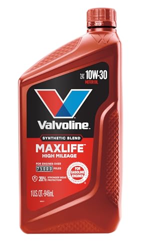 Image of Valvoline MaxLife High Mileage 10W-30 Synthetic Blend Motor Oil 1 Quart, Pack of 6