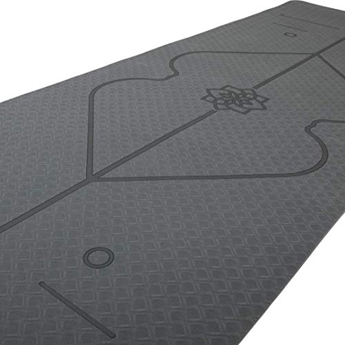 Yamkas Yoga Mat TPE - 183 x 61 x 0.6 cm (Grey, 183...