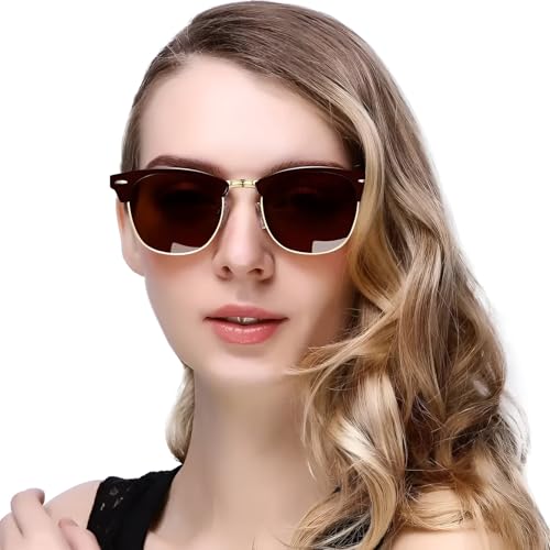 Image of Club Master Riding Glasses (Pack Of 2) 100% Uv Protection,Mirrored Sunglasses For Men & Women Combo,Round
